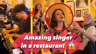 I was playing playing TITANIC in a restaurant when suddenly an AMAZING SINGER starts to sing 😍😱 [upl. by Ocram953]