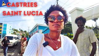 Castries Capital City  Saint Lucia  Nostalgic Central Market  Authentic Morning Street Vibe VLOG [upl. by Annail]