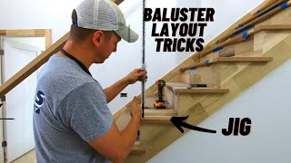 How to Layout Iron Baluster Spacing on Staircase  Wood Tread amp Handrail Spindle Layout [upl. by Madlen]