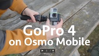 DJI Osmo Mobile used with Gopro hero 4 BlackLinear FOV How to mount easy [upl. by Naletak961]