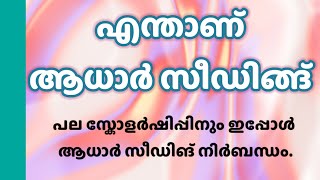 Aadhaar seeding  What is aadhaar seeding in malayalam [upl. by Hanson]