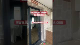 Kış bahçesi be şömine dekoratif taş kaplama evtasarim home inşaat amor arc villa happy [upl. by Eidod136]