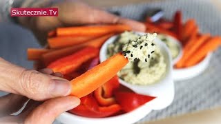 PRZEPISâ–ş Hummus z kalafiora Prosta kolacja lub przekÄ…ska do filmu  LCHF  SkutecznieTv [upl. by Nial]