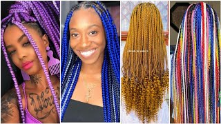 😍😍🦋Most Beautiful Colourful🦋 Braids Hairstyles Compilation 2021 Next HairDo [upl. by Arley908]