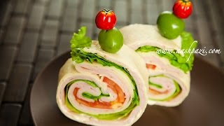 Turkey Ham Wrap Sandwich Recipe [upl. by Barney162]