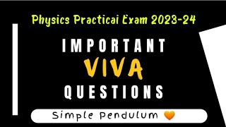 Simple PendulumMost Important Viva QuestionsPractical Exam 202324 Fizixguru [upl. by Scotti]