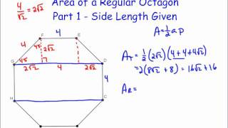 Area of a Regular Octagon  Part 1 [upl. by Fisch421]