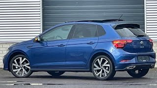 Volkswagen NEW Polo RLine 2022 in 4K Reef Blue Metal 17 inch Bergamo Walk Around amp detail inside [upl. by Absa]