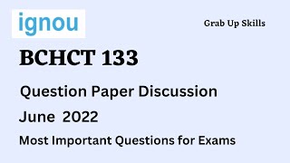 BCHCT 133  bchct 133 important questions  BCHCT 133 previous year questions [upl. by Nyrtak]