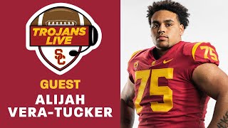 Trojans Live 1012  USC OL Alijah VeraTucker [upl. by Lesiram]