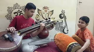 Varnam5  Karunimpa Ragam Sahana  Talam  Adi Tiruvotriyur Tyagayyar  Ajitesh Veena [upl. by Aniwde]