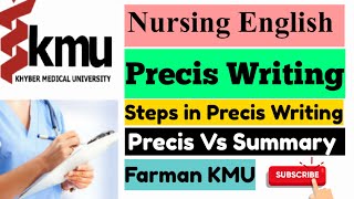 Precis writing in UrduHindi  BSN English Semester 2nd  Precise Writing Skills By Farman KMU [upl. by Marva]