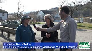 Election Day 2024  MRVTV Exit Poll Interviews with Community Members in Waitsfield Vermont [upl. by Intisar703]