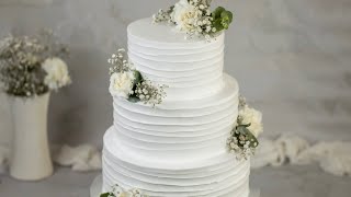 How to make a 3 tiered WHIPPED CREAM Wedding cake [upl. by Demitria300]