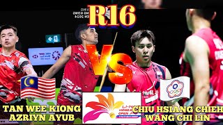 R16🇲🇾Tan Wee KiongAzriyn Ayub VS TPEChiu Hsiang ChiehWang Chi Lin Hongkongopen2024 [upl. by Anelam]