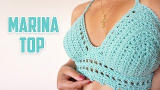 MARINA TOP TEJIDO A CROCHET FACIL  Daniis Ways ♡ [upl. by Svend]