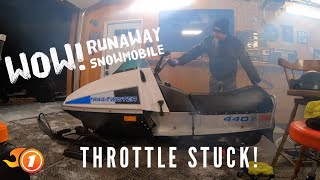 Runaway Snowmobile MERC Trail Twister  Throttle Stuck [upl. by Nessy]