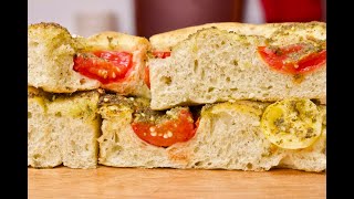 Zaatar Focaccia with Cherry Tomatoes [upl. by Kliber]