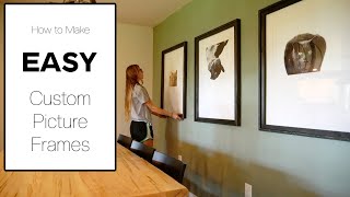 How to Make HUGE DIY Custom Picture FramesSO EASY [upl. by Anauqahc]