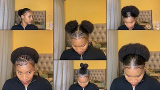 CUTE NATURAL HAIRSTYLES ON SHORTMEDIUM TYPE 4A4B HAIR WATCH ME STYLE MY SHORT AFRO HAIR [upl. by Buzz]