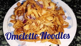 Omelette noodles Egg recipe snacks recipe noodles recipes Somds Kitchen [upl. by Ayhtak]