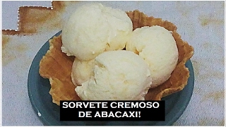 Sorvete de Abacaxi CASEIRO feito com Gelatina SUPER CREMOSO [upl. by Kcirddot]