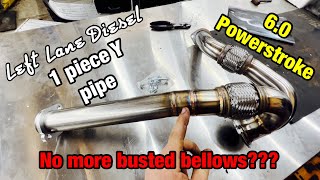 60 Left Lane Diesel 1 piece Y pipeUp pipe install [upl. by Sayres356]