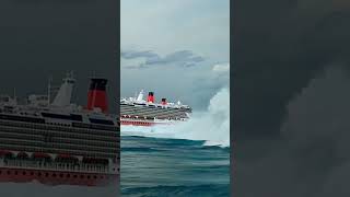 Cruise Ship Faces a Huge Wave from Behind – Close Call closecall scaryocean cruiseship [upl. by Dronel]