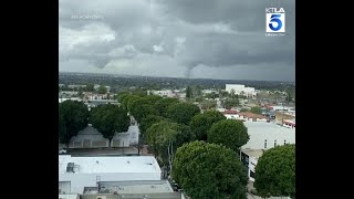 Tornado touches down east of downtown Los Angeles viewer video [upl. by Euphemie]