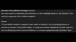 Scenario Personalization Strategy Interview Question in Adobe Analytics [upl. by Nylissej]