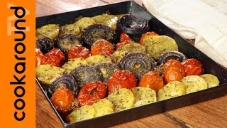 Patate pomodori e cipolle al forno  Contorno veloce [upl. by Yrotciv43]