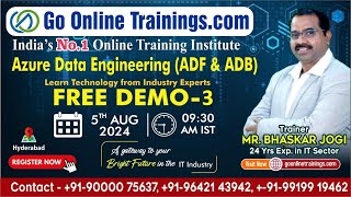 Azure Data Engineering Demo  August 5th 2024  Bhaskar Jogi  Go Online Trainings  90000 75637 [upl. by Oren]