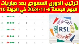 ترتيب الدوري السعودي بعد مباريات اليوم الجمعة 8112024 في الجولة 10 [upl. by Sioled913]