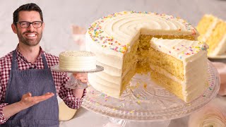 The Most AMAZING Vanilla Cake Recipe [upl. by Ymorej423]