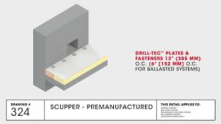 Scupper  Premanufactured Detail  TPO Commercial Roofing  GAF Drawing 324 [upl. by Alenairam]