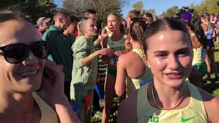 Silan Ayyildiz and Maddie Elmore Claim 1st and 2nd For Oregon at Big Ten XC Champs Interview [upl. by Andrey]