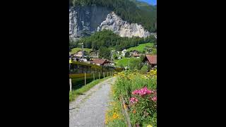 Train from Lauterbrunnen to Wengen Switzerland 🇨🇭🚞 travel [upl. by Airol313]