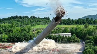 EXPLOSIVES DEMOLITION  Covanta Chimney [upl. by Service961]