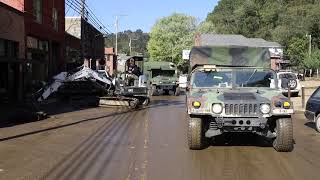 101st Airborne Division Soldiers deployed in Marshall North Carolina [upl. by Sualk]