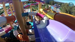 Delphin Be Grand Aqua park and water slides test 4K UHD [upl. by Greff199]