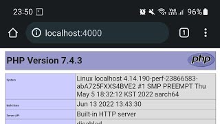 NonRoot Install PHP localhost on Android via linux of UserLAnd [upl. by Leoy437]