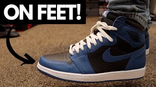 Jordan 1 High Dark Marina Blue Unboxing  On Feet Most Underrated Jordan 1 of 2022 [upl. by Irma]