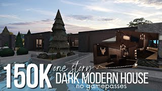 BLOXBURG  OneStory Dark Modern House  150k  No Gamepass Speedbuild [upl. by Adnylam]