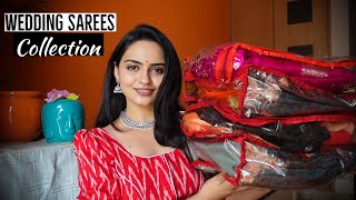 MY WEDDING SAREE COLLECTION  How to Shop Sarees for Wedding [upl. by Mateya]