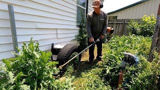 Elderly Man Needs Help Getting OVERGROWN LAWN Back In Shape SATISFYING RESULT [upl. by Anekam]