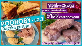 Rączka gotuje ozorki w sosie chrzanowym z purée musztardowym i kanapka z wątrobą i sosem śliwkowym [upl. by Kohl]