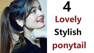 4 Very easy lovely ponytail  easy pony  hairstyle for girls  pony [upl. by Cida768]