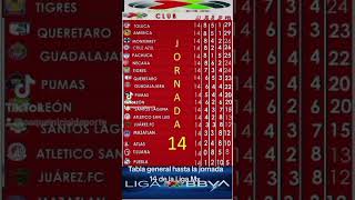 tabla general liga Mx jornada 14 [upl. by Artened763]