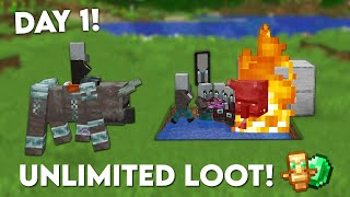 Minecraft EASIEST Raid Farm 120  Insane loot [upl. by Hollingsworth373]