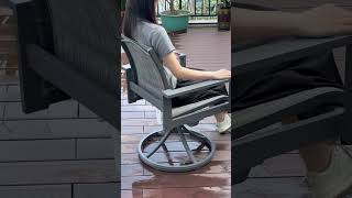 Outdoor swivel chair Made by aluminum frame and a swivel base for easy 360degree swivelingchair [upl. by Atileda735]